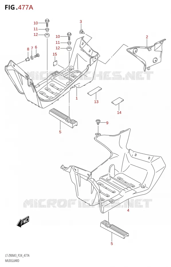 MUDGUARD Suzuki QUAD 90 QUADSPORT 2023  LT-Z90 M3 (P03,P28)
