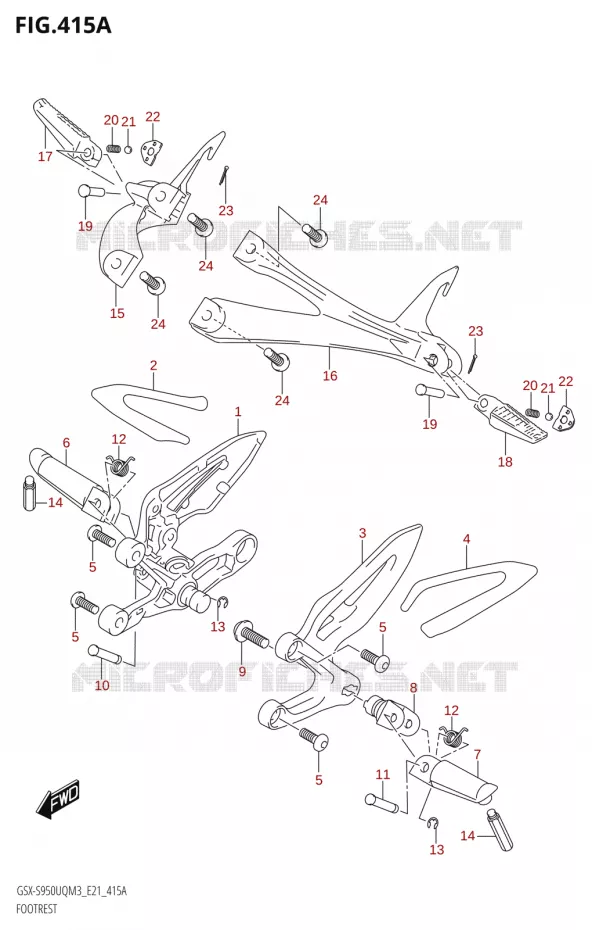 FOOTREST Suzuki MOTO 950 GSX-S 2023  GSX-S950UQM3 (E21)