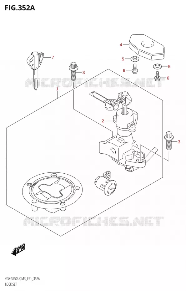 LOCK SET Suzuki MOTO 950 GSX-S 2023  GSX-S950UQM3 (E21)