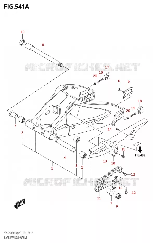 SWINGARM Suzuki MOTO 950 GSX-S 2023  GSX-S950UQM3 (E21)