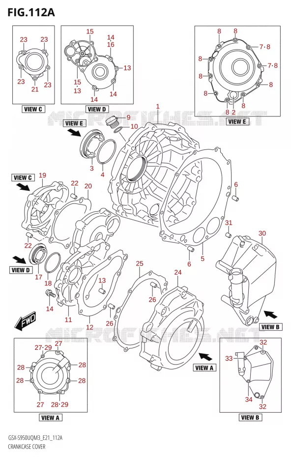 CRANKCASE COVER Suzuki MOTO 950 GSX-S 2023  GSX-S950WQM3 (E21)
