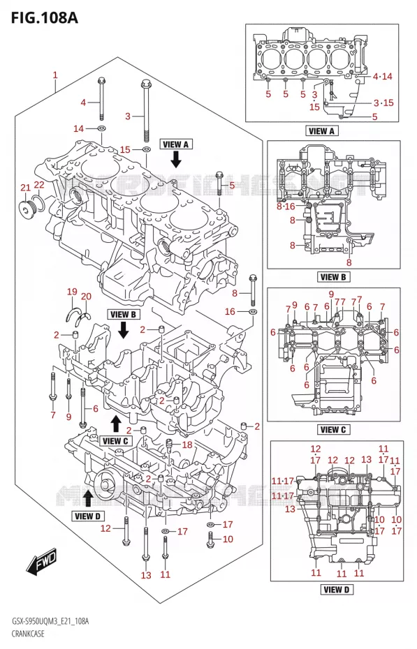 CRANKCASE Suzuki MOTO 950 GSX-S 2023  GSX-S950WQM3 (E21)