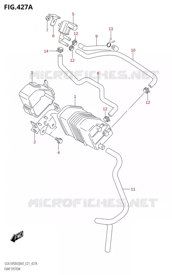 FUEL EVAP SYSTEM Suzuki MOTO 950 GSX-S 2023  GSX-S950WQM3 (E21)