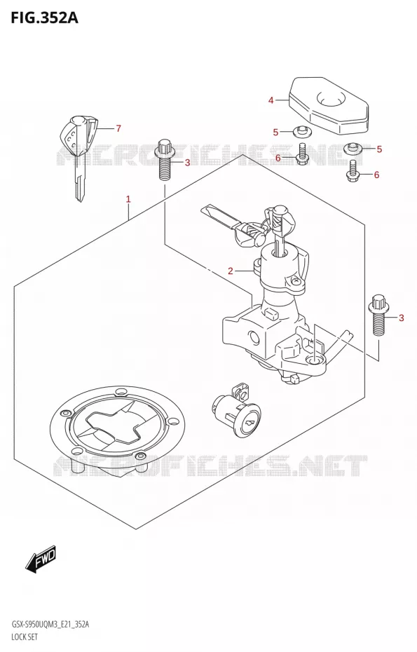 LOCK SET Suzuki MOTO 950 GSX-S 2023  GSX-S950WQM3 (E21)