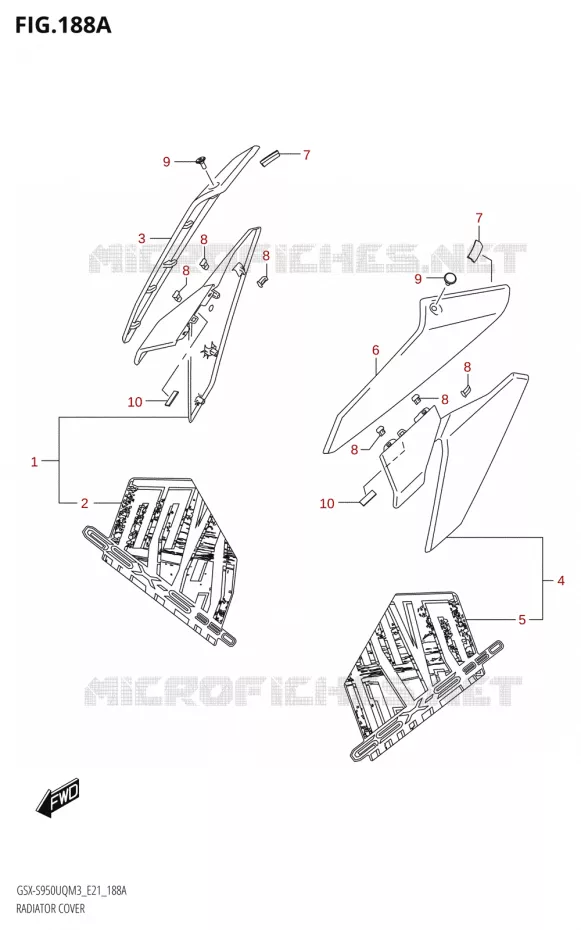 RADIATOR COVER Suzuki MOTO 950 GSX-S 2023  GSX-S950WQM3 (E21)