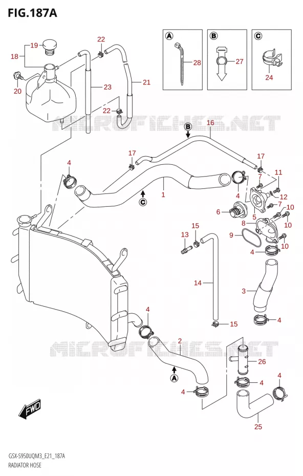 RADIATOR HOSE - EXPANSION TANK Suzuki MOTO 950 GSX-S 2023  GSX-S950WQM3 (E21)