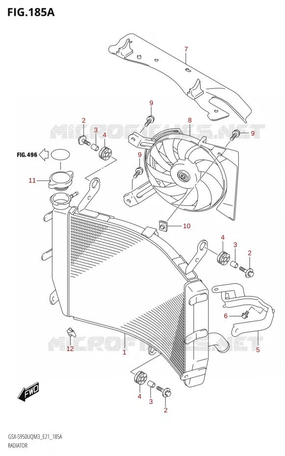 RADIATOR Suzuki MOTO 950 GSX-S 2023  GSX-S950WQM3 (E21)