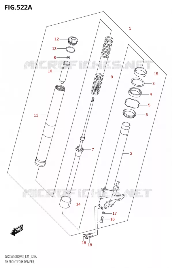 RIGHT FRONT FORK LEG Suzuki MOTO 950 GSX-S 2023  GSX-S950WQM3 (E21)