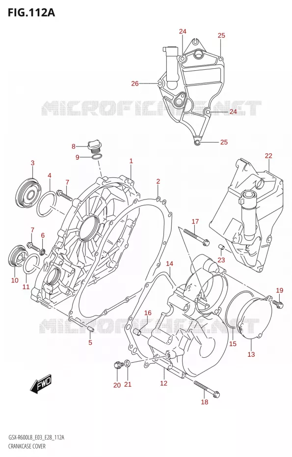 CRANKCASE COVER Suzuki MOTO 600 GSX-R 2018  GSX-R600 L8 (E03,E28,E33)