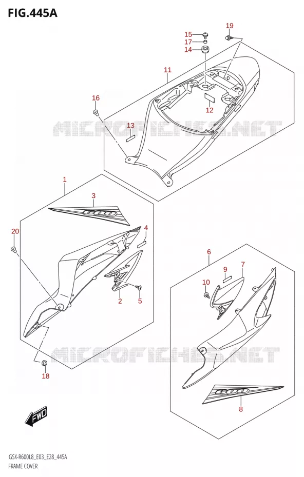 FAIRING Suzuki MOTO 600 GSX-R 2018  GSX-R600 L8 (E03,E28,E33)