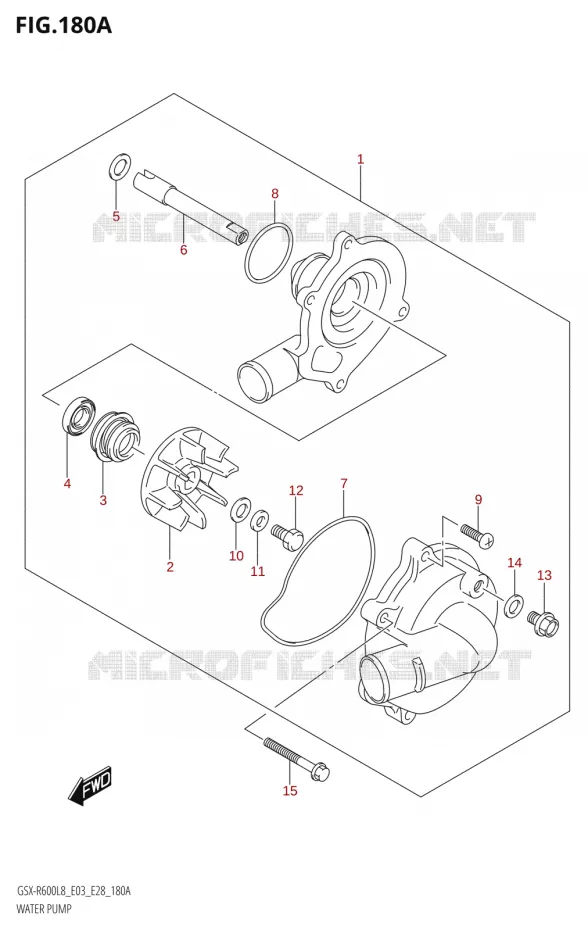 WATER PUMP Suzuki MOTO 600 GSX-R 2018  GSX-R600 L8 (E03,E28,E33)