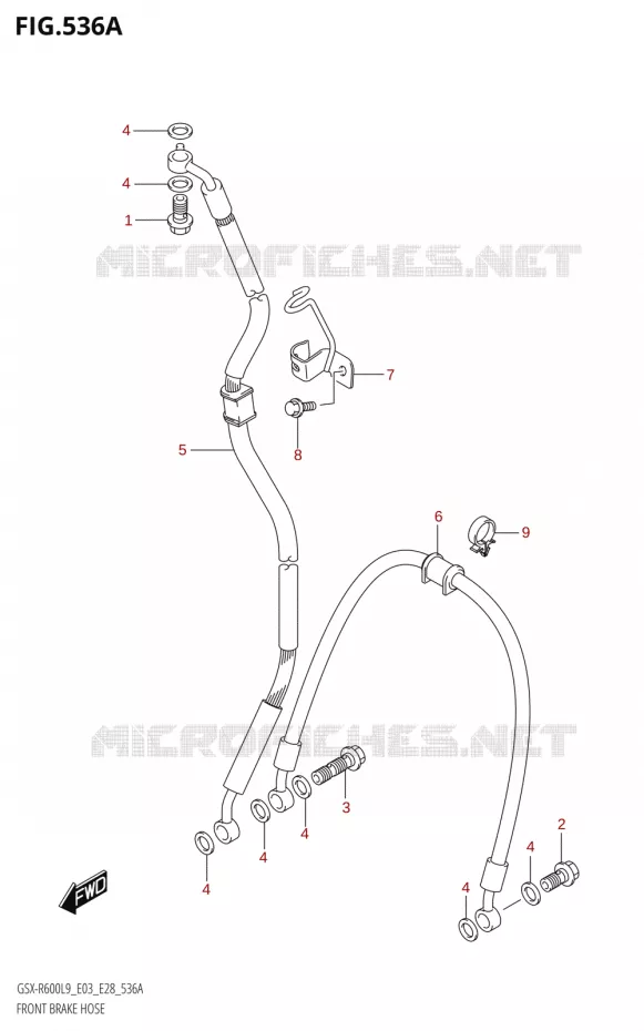 FRONT BRAKE HOSE Suzuki MOTO 600 GSX-R 2019  GSX-R600 L9 (E03,E28,E33)