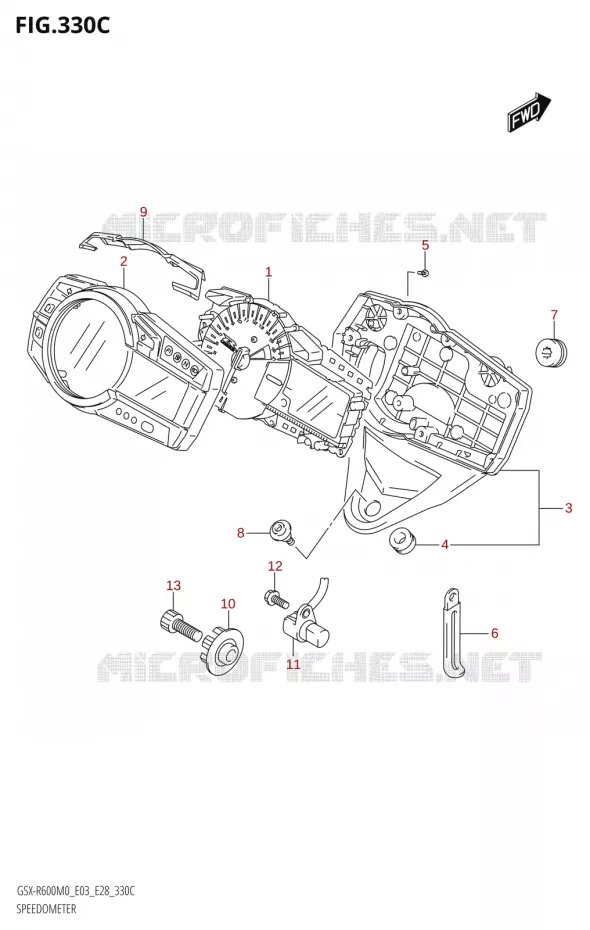 SPEEDOMETER (E28) Suzuki MOTO 600 GSX-R 2020  GSX-R600 M0 (E03,E28,E33)