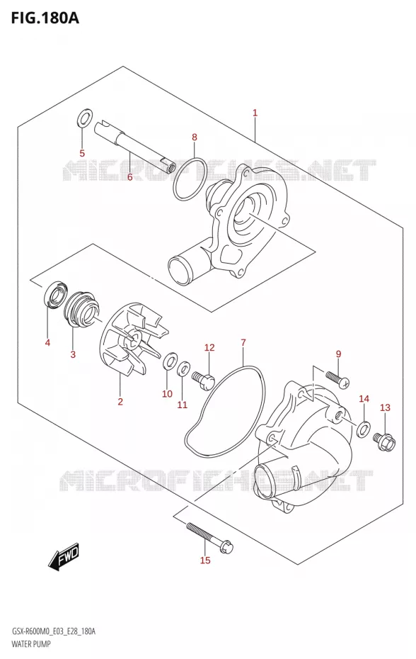 WATER PUMP Suzuki MOTO 600 GSX-R 2020  GSX-R600 M0 (E03,E28,E33)