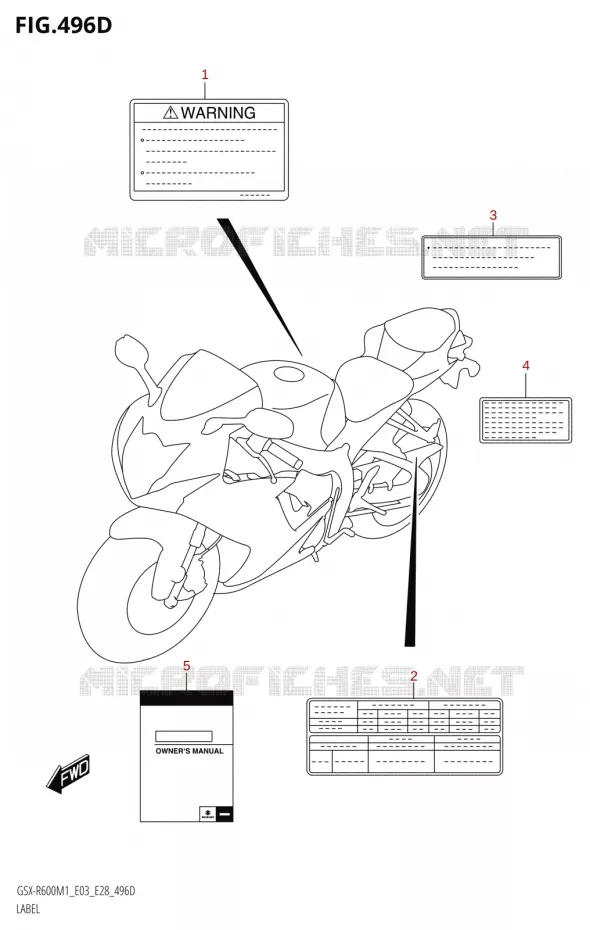 LABEL (E03) Suzuki MOTO 600 GSX-R 2021  GSX-R600 M1 (E03,E28,E33)