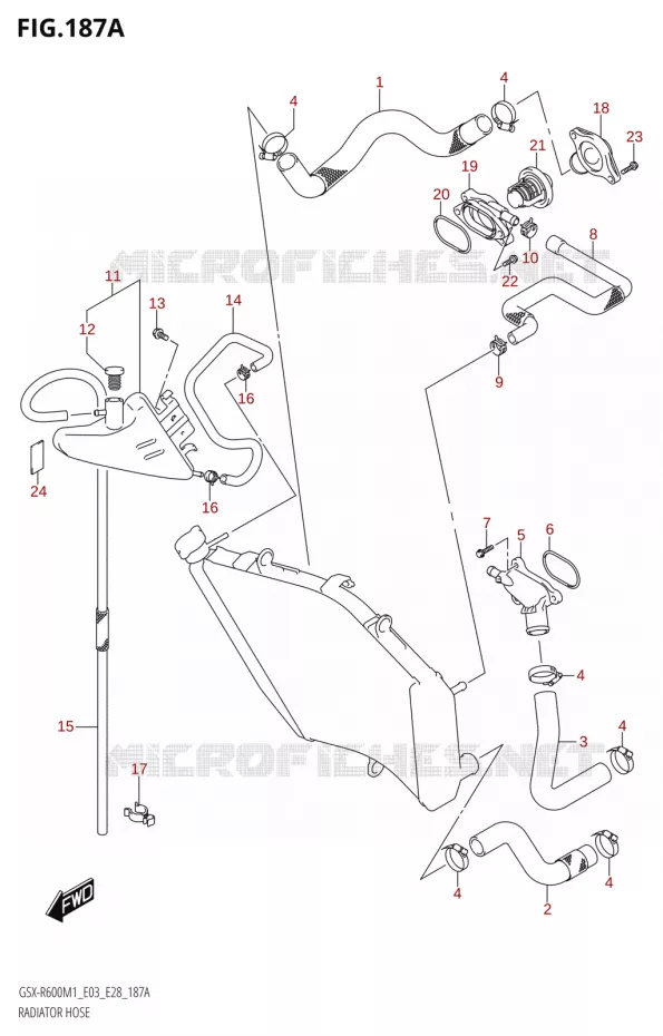 RADIATOR HOSE - EXPANSION TANK Suzuki MOTO 600 GSX-R 2021  GSX-R600 M1 (E03,E28,E33)