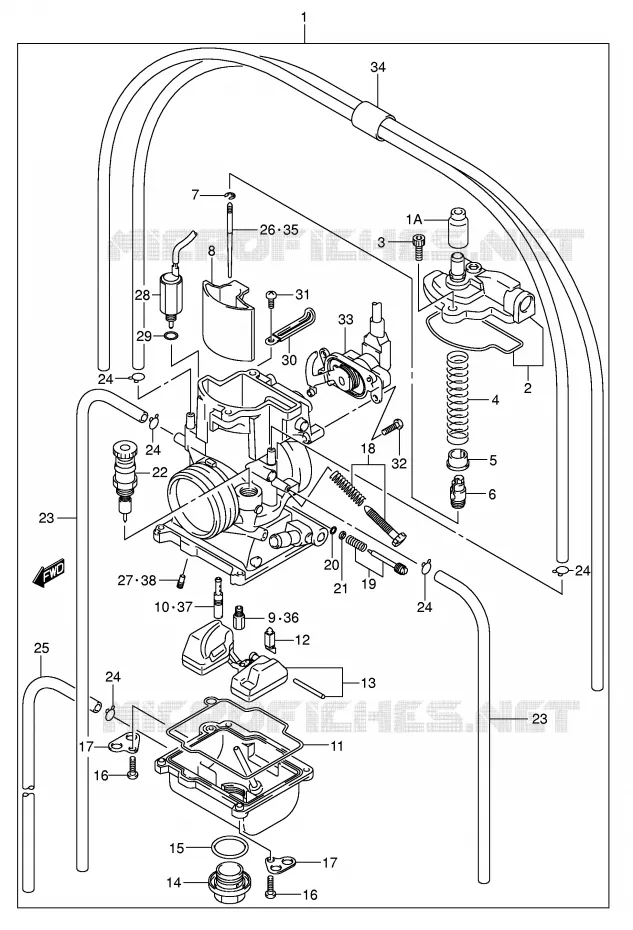 CARBURETOR (MODEL K2) Suzuki MOTO 250 RM 2002  RM250K2(E3/E28)