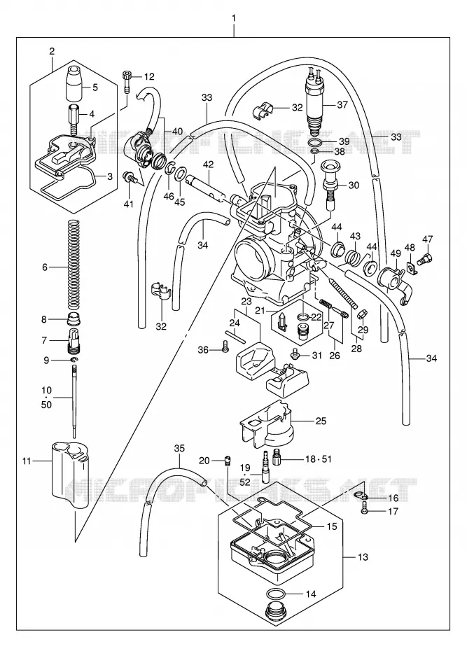 CARBURETOR (MODEL K5) Suzuki MOTO 125 RM 2004  RM125K4