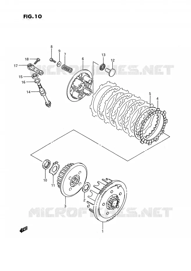 CLUTCH (MODEL G/H/J) Suzuki MOTO 80 RM 1988  RM80J(E3)