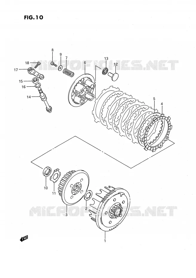 CLUTCH (MODEL G/H/J) Suzuki MOTO 80 RM 1988  RM80XJ(E2)
