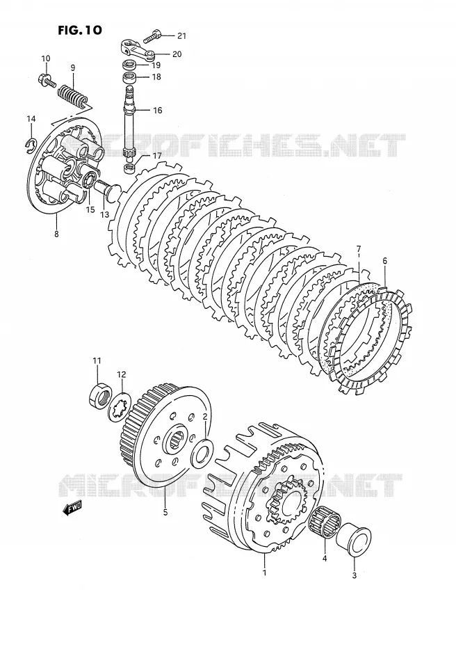 CLUTCH (MODEL K/L/M) Suzuki MOTO 250 RMX 1992  RMX250N(E3)