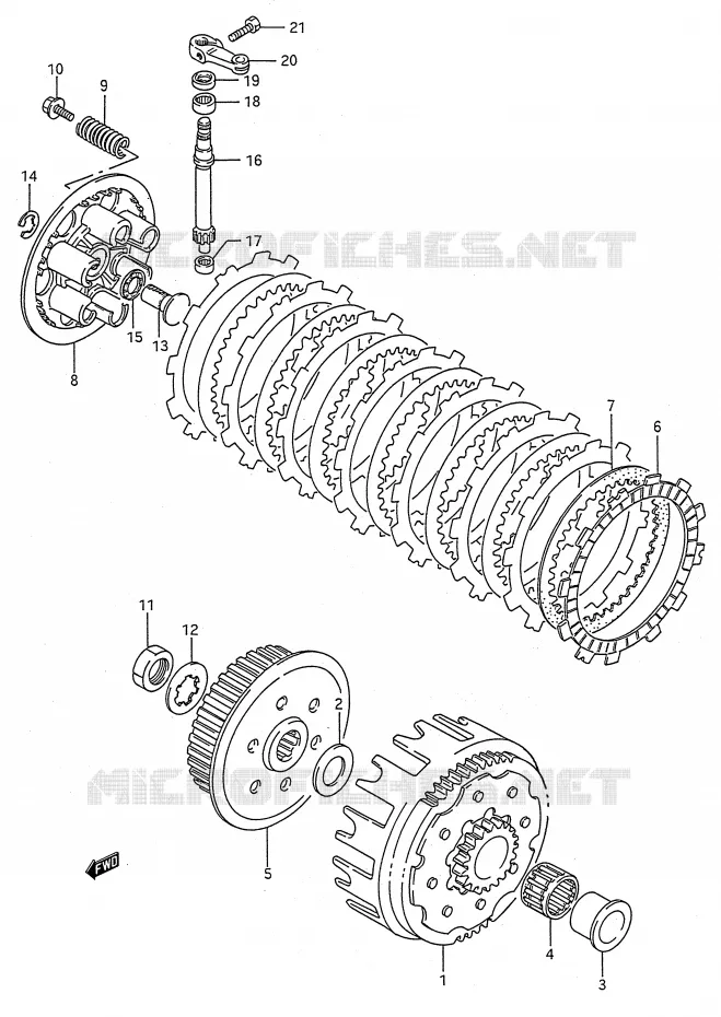 CLUTCH (MODEL K/L/M) Suzuki MOTO 250 RMX 1993  RMX250P(E28)