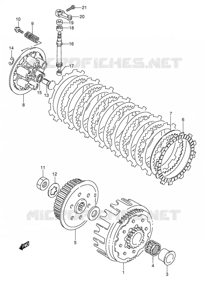 CLUTCH (MODEL K/L/M) Suzuki MOTO 250 RMX 1994  RMX250R(E1)