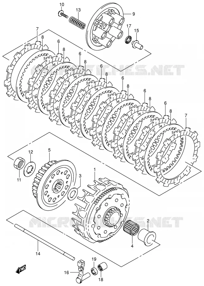 CLUTCH (MODEL K2/K3/K4/K5/K6) Suzuki MOTO 125 RM 2004  RM125K4