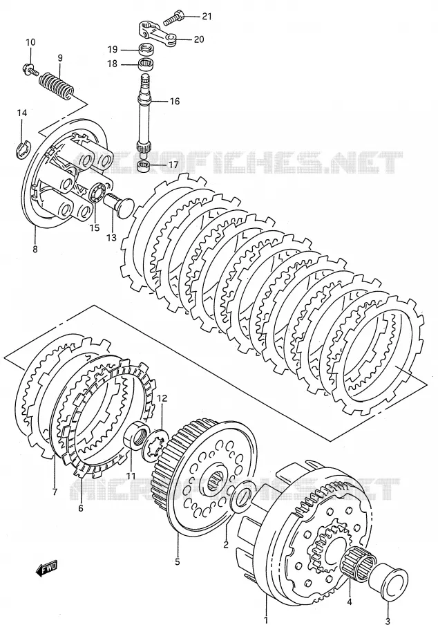 CLUTCH (MODEL N/P) Suzuki MOTO 250 RMX 1994  RMX250R(E28)