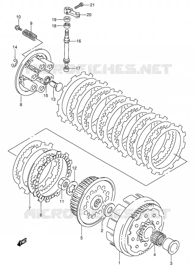 CLUTCH (MODEL S/T) Suzuki MOTO 250 RMX 1994  RMX250R(E1)