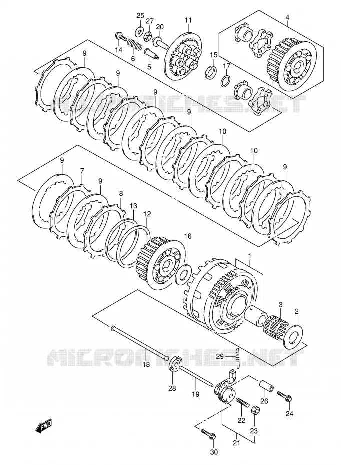 CLUTCH (MODEL V/W) Suzuki MOTO 1000 TL-S 1999  TL1000SX(E2)