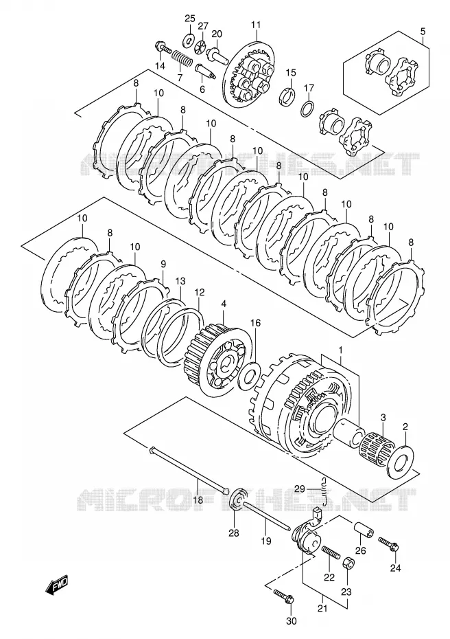 CLUTCH (MODEL X/Y/K1) Suzuki MOTO 1000 TL-S 1998  TL1000SW(E2)