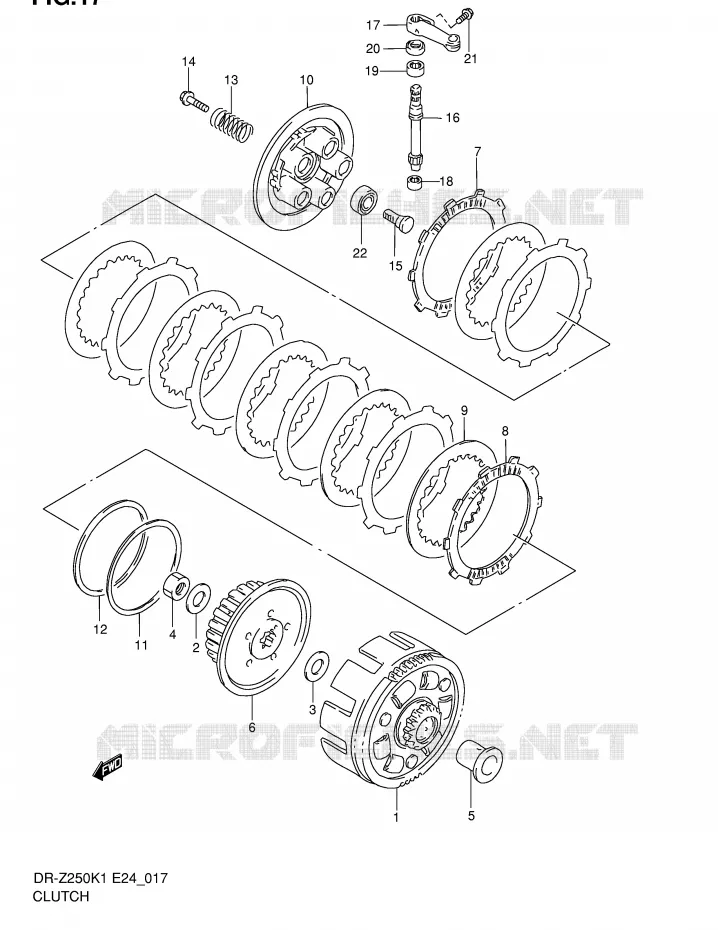 CLUTCH Suzuki MOTO 250 DR-Z 2002  DR-Z250K2(E24)