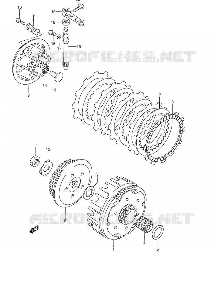 CLUTCH Suzuki MOTO 80 RM 1998  RM80W(E3/E28)