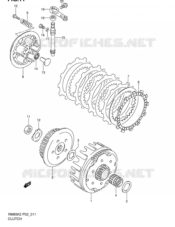 CLUTCH Suzuki MOTO 85 RM 2002  RM85K2(P2)