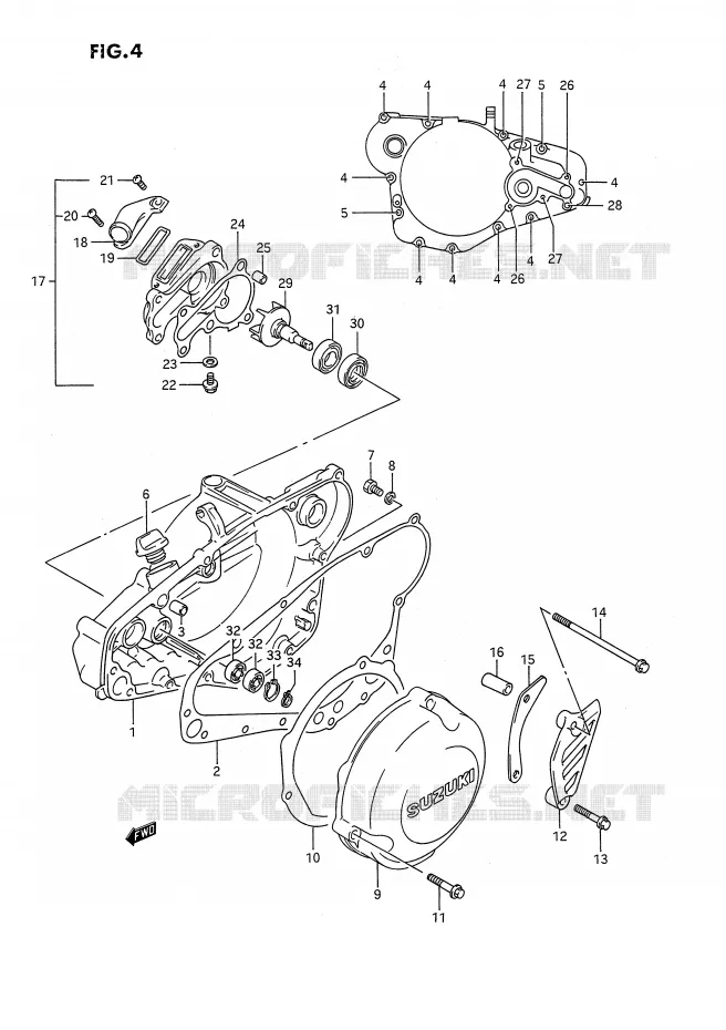 CRANKCASE COVER (MODEL K) Suzuki MOTO 250 RMX 1993  RMX250P(E3)