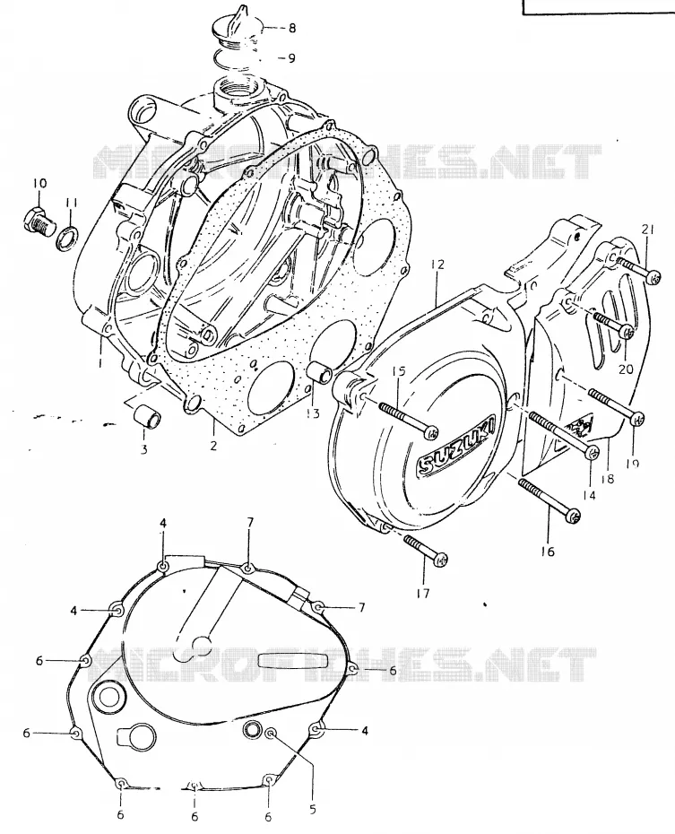 CRANKCASE COVER Suzuki MOTO 400 SP 1980  SP400T