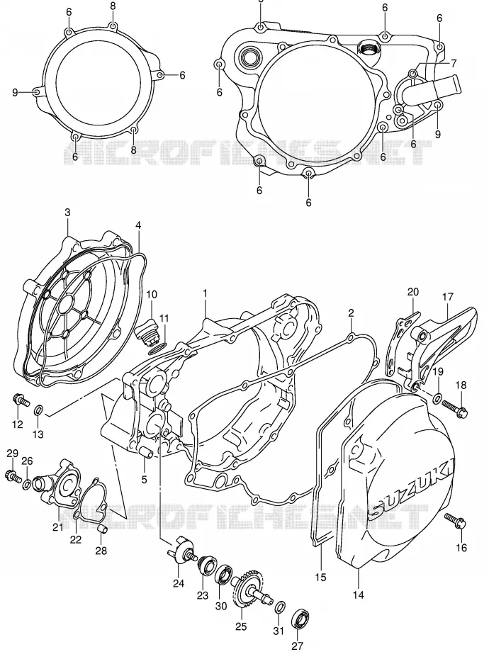 CRANKCASE COVER-WATER PUMP Suzuki MOTO 125 RM 2004  RM125K4