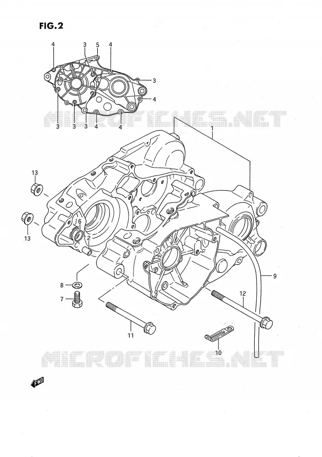 CRANKCASE (MODEL G/H/J) Suzuki MOTO 80 RM 1989  RM80XK(E2)