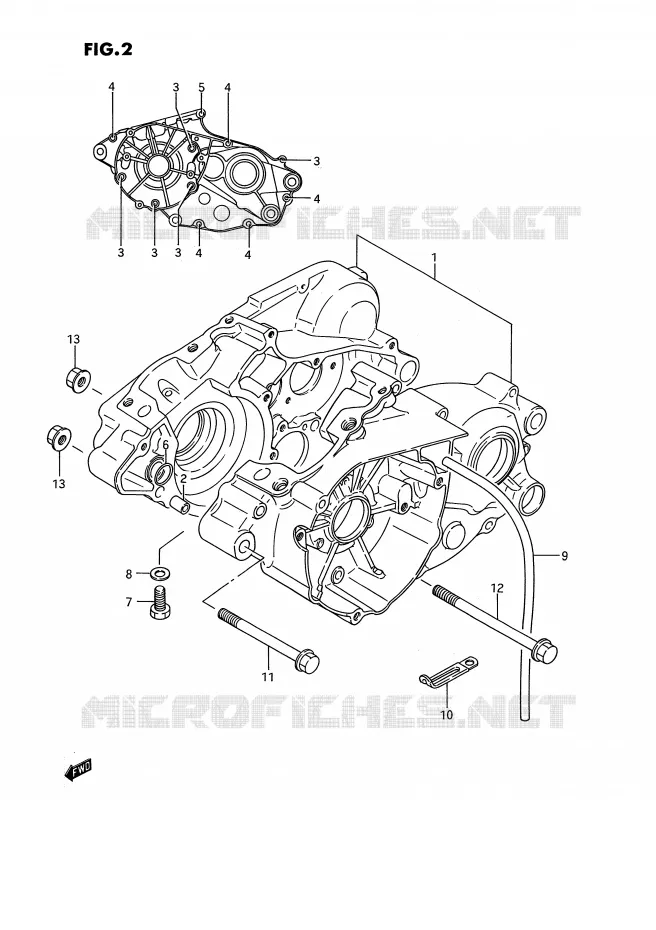 CRANKCASE (MODEL G/H/J) Suzuki MOTO 80 RM 1995  RM80S(E3)
