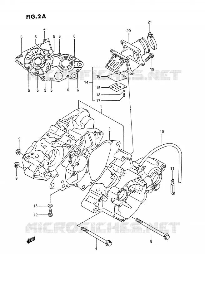 CRANKCASE (MODEL K) Suzuki MOTO 80 RM 1987  RM80H(E3)