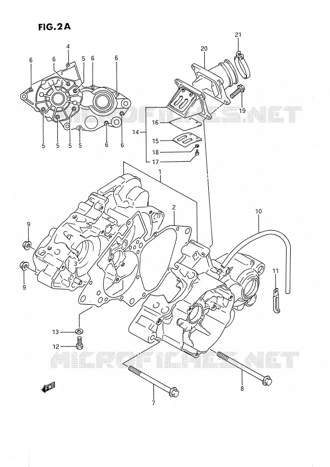 CRANKCASE (MODEL K) Suzuki MOTO 80 RM 1989  RM80XK(E2)