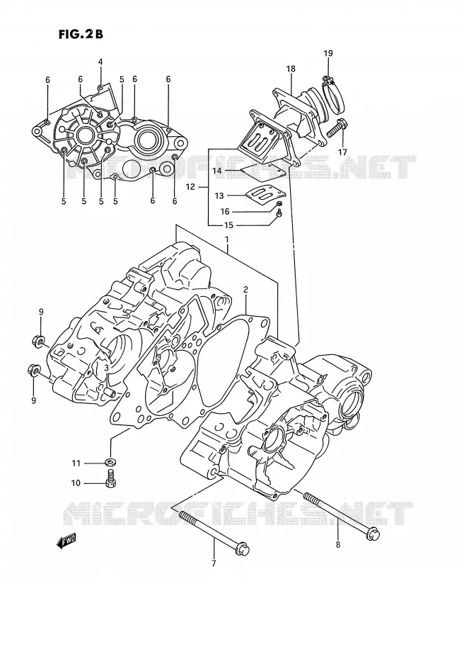 CRANKCASE (MODEL L/M/N/P/R/S) Suzuki MOTO 80 RM 1986  RM80G(E3)
