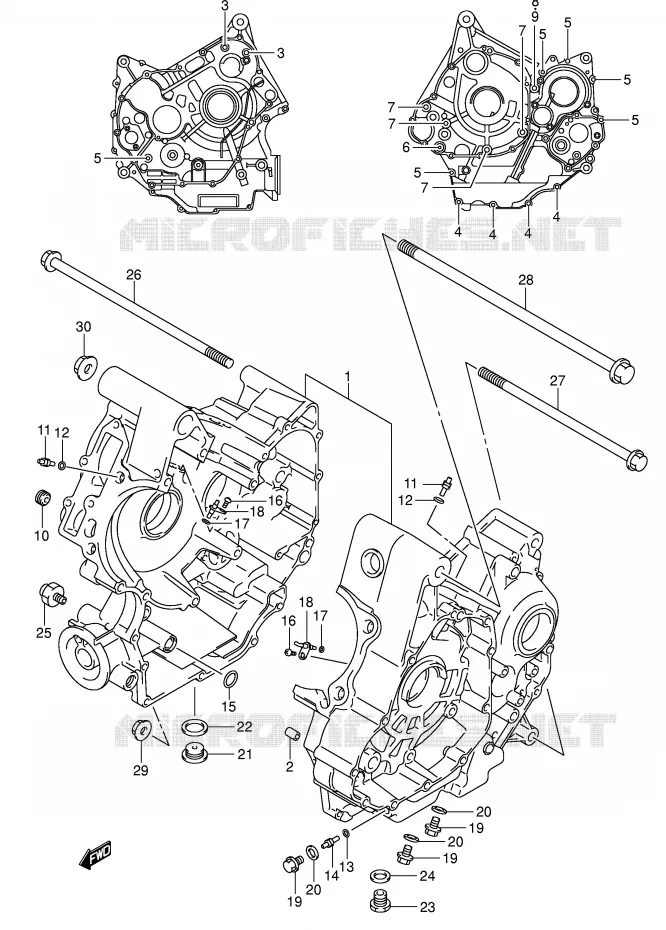CRANKCASE Suzuki MOTO 1000 SV 2003  SV1000S2K3(E2)