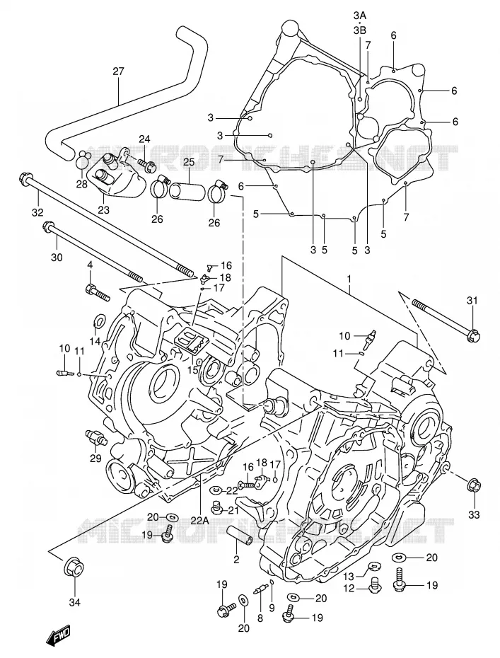 CRANKCASE Suzuki MOTO 1000 TL-R 2000  TL1000RY(E2)