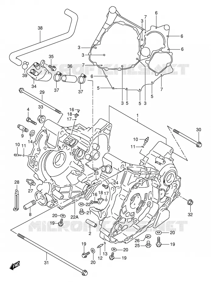 CRANKCASE Suzuki MOTO 1000 TL-S 1999  TL1000SX(E2)