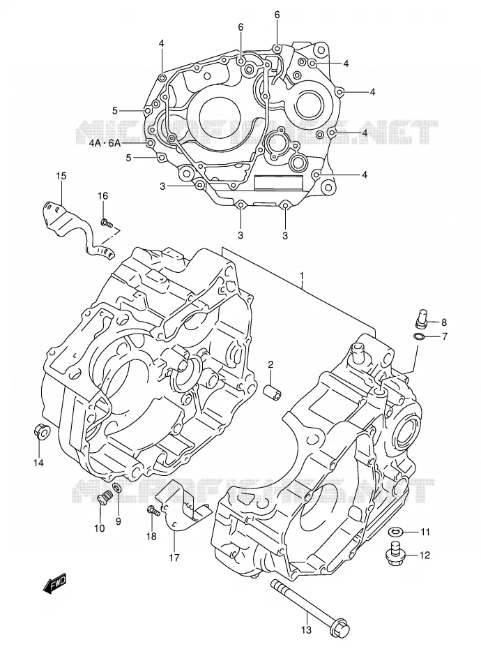 CRANKCASE Suzuki MOTO 250 DR-Z 2003  DR-Z250K3(E24)