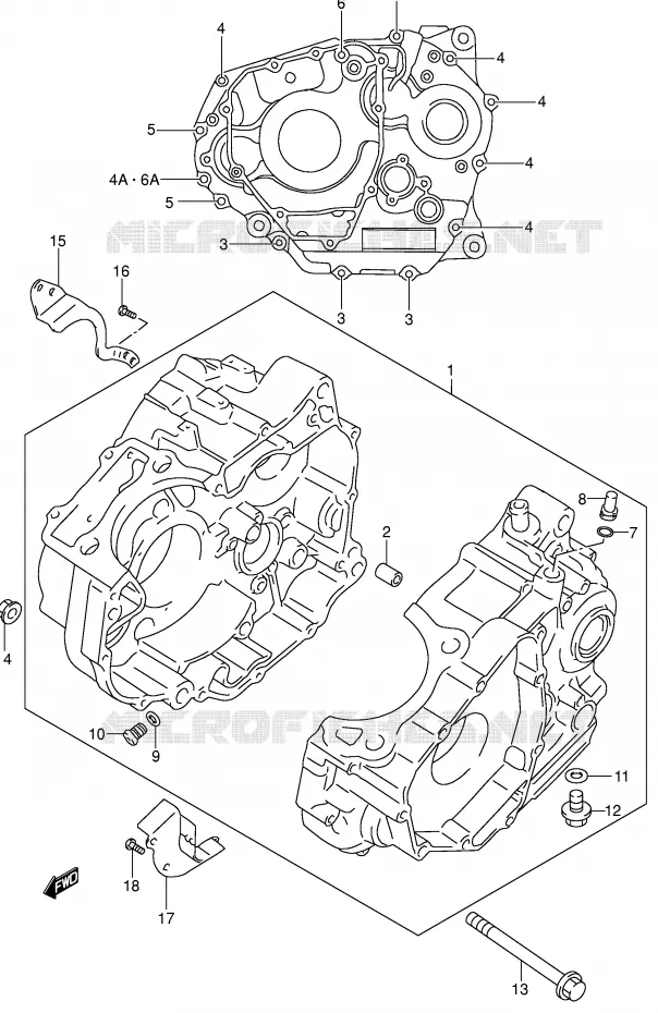 CRANKCASE Suzuki MOTO 250 DR-Z 2003  DR-Z250K3(E3/E28)
