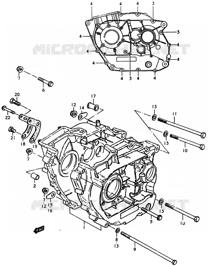 CRANKCASE Suzuki MOTO 370 SP 1978  SP370C(C/N)
