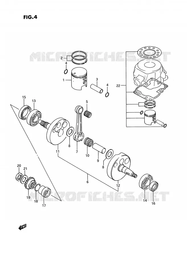 CRANKSHAFT (MODEL G/H) Suzuki MOTO 80 RM 1987  RM80H(E3)